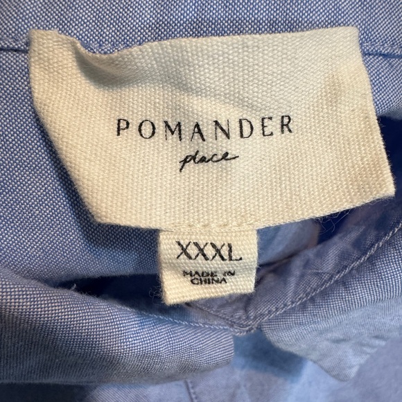 Pomander Place Harris Light Blue Button-Up Shirt Dress size 3X Spring Minimalist - Picture 8 of 10